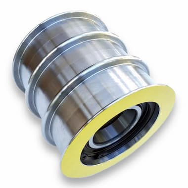 F25x3x115 HL - Smooth (for CONTI POLYROPE, D = 100 mm, 2 × SKF 6210.2RS1 Bearings, Steel) – Illustrative Image