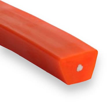 PU80A 22 × 14 (22/C) - Smooth Reinforced (84 ShA, Polyester Cord, Orange) - 30m Roll